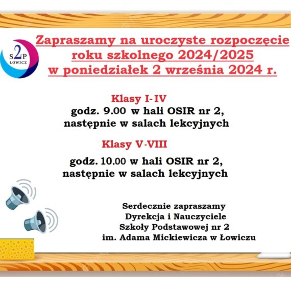 UROCZYSTE ROZPOCZĘCIE ROKU SZKOLNEGO 2024/2025