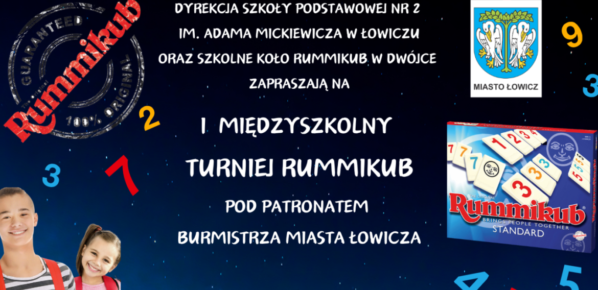 I Międzyszkolny Turniej Rummikub, pod patronatem Burmistrza Miasta Łowicza, dla uczniów z klas IV-VIII z łowickich szkół podstawowych