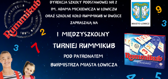 I Międzyszkolny Turniej Rummikub, pod patronatem Burmistrza Miasta Łowicza, dla uczniów z klas IV-VIII z łowickich szkół podstawowych